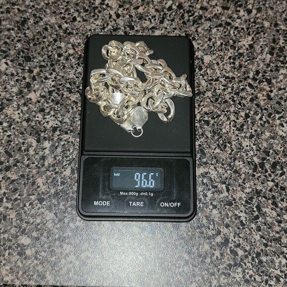 Sterling Silver 925 Cuban Link Solid Necklace Heavy 96.6 Grams 20 Inches - Picture 2 of 12